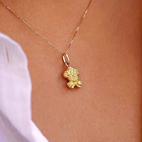 14K Yellow Gold Clown Face Pendant – 1.2g Solid Gold - Picture 4 of 4